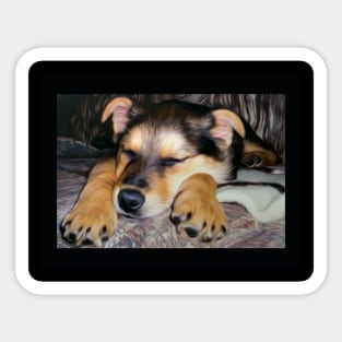 Sleeping Shepheard Puppy Sticker